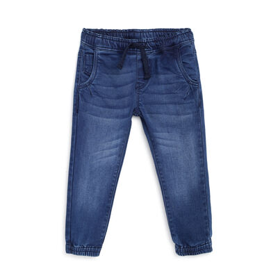 Boys Dark Blue Solid Long Trouser